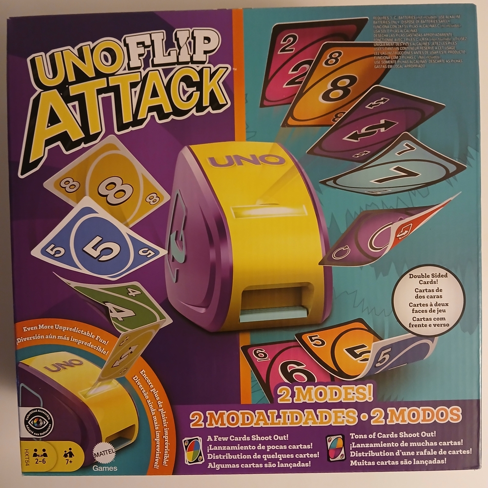 Mattel UNO Flip Attack Game - Purple and Yellow